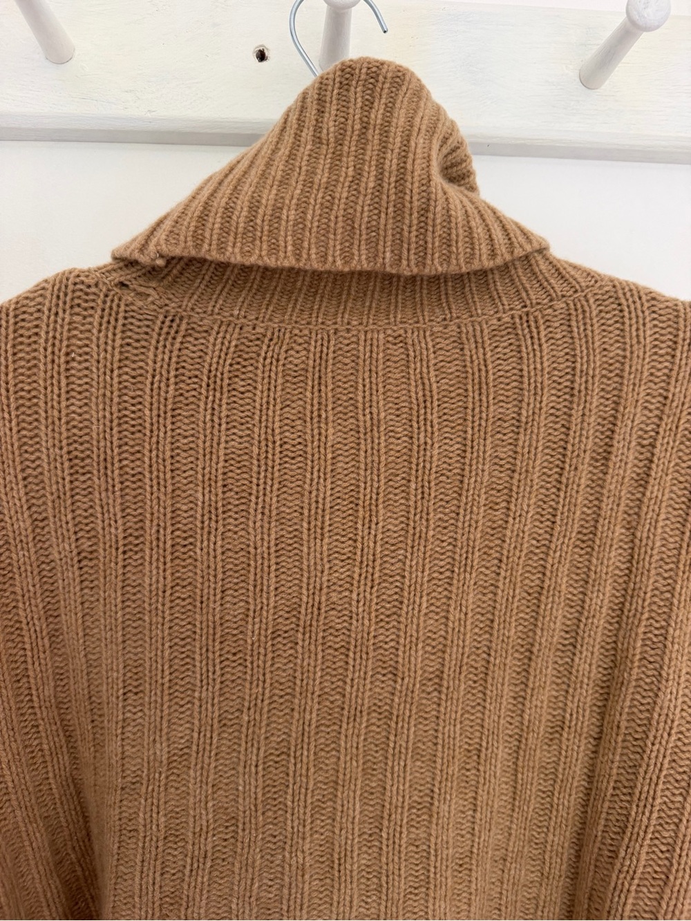 Ralph Lauren Blue Label 80 Wool 20 Cashmere Camel Tan Crop Boxy Knit Turtleneck - Picture 9 of 16